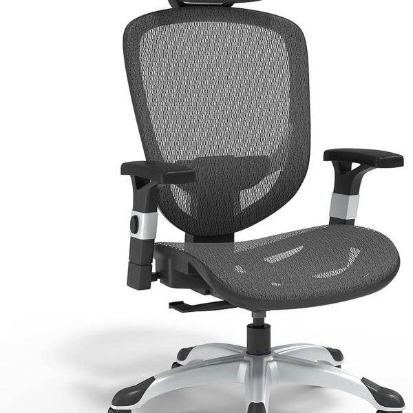 Swivel Task Chair, Adjustable Office Chair with Breathable Mesh and Lumbar Support, Perfect for Home and Office, Black