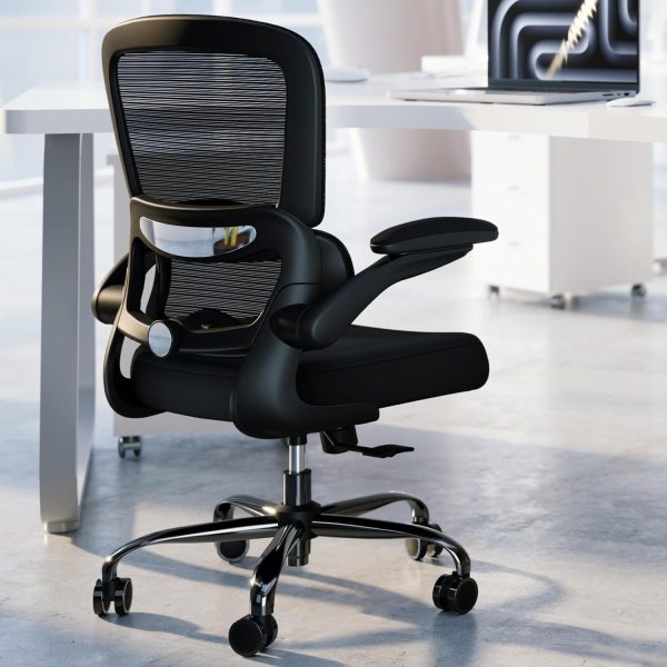 Office Chair - Desk Chair with Adjustable Lumbar Support, Mesh Computer Chair, Executive Chairs for Home Office Comfortable Lumbar Support (Black)