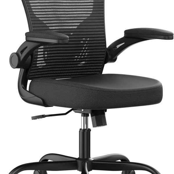 Office Chair, Desk Chairs 330LBS Capacity High Back Mesh Computer Chair with Flip-up Armrests, Comfy Work Chair with Adjustable Lumbar Support, Rolling Chair