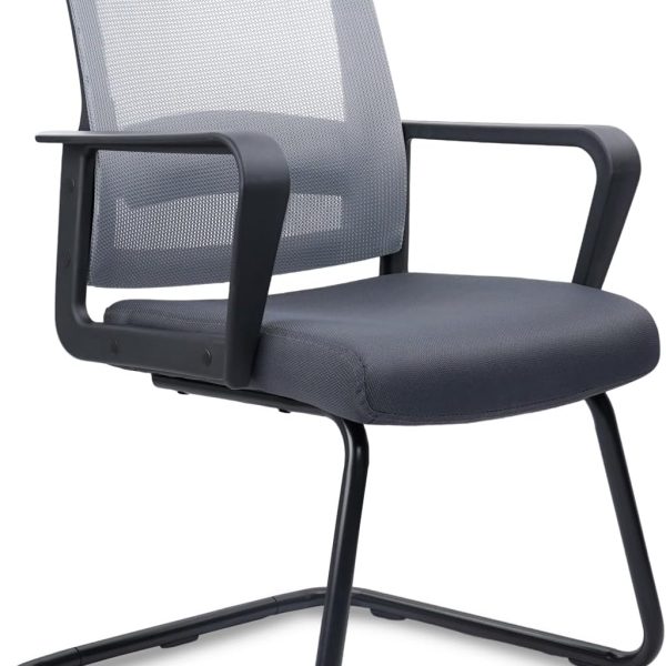 Office Guest Chair with Lumbar Support and Mid Back Mesh Series for Reception Conference Room Gray