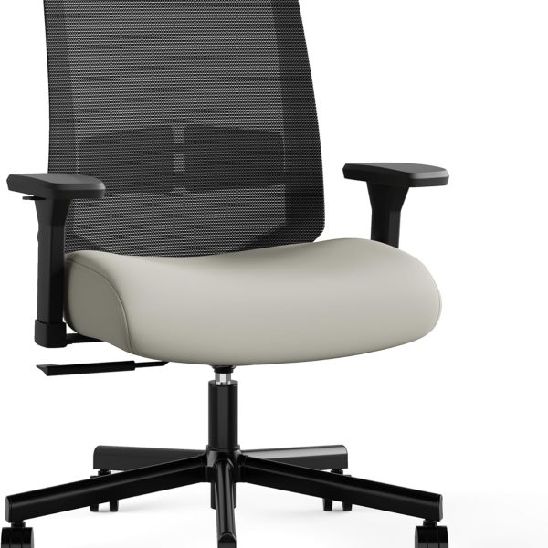 Office Chair, Mesh Computer Desk Chairs with Adjustable Lumbar Support, 3D Armrests, Tilt Function, Comfy Wide Seat, Swivel Executive Work Task Chair for Company and Home