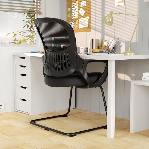 Office Desk Chair with Sled Base, Executive Mesh Computer Chairs with Lumbar Support for Home Conference Room Bedroom Waiting Reception Guest Student